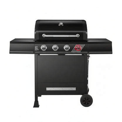 4-Burner Propane Gas Grill in Matte Black with Trivantage Multifunctional Cooking System