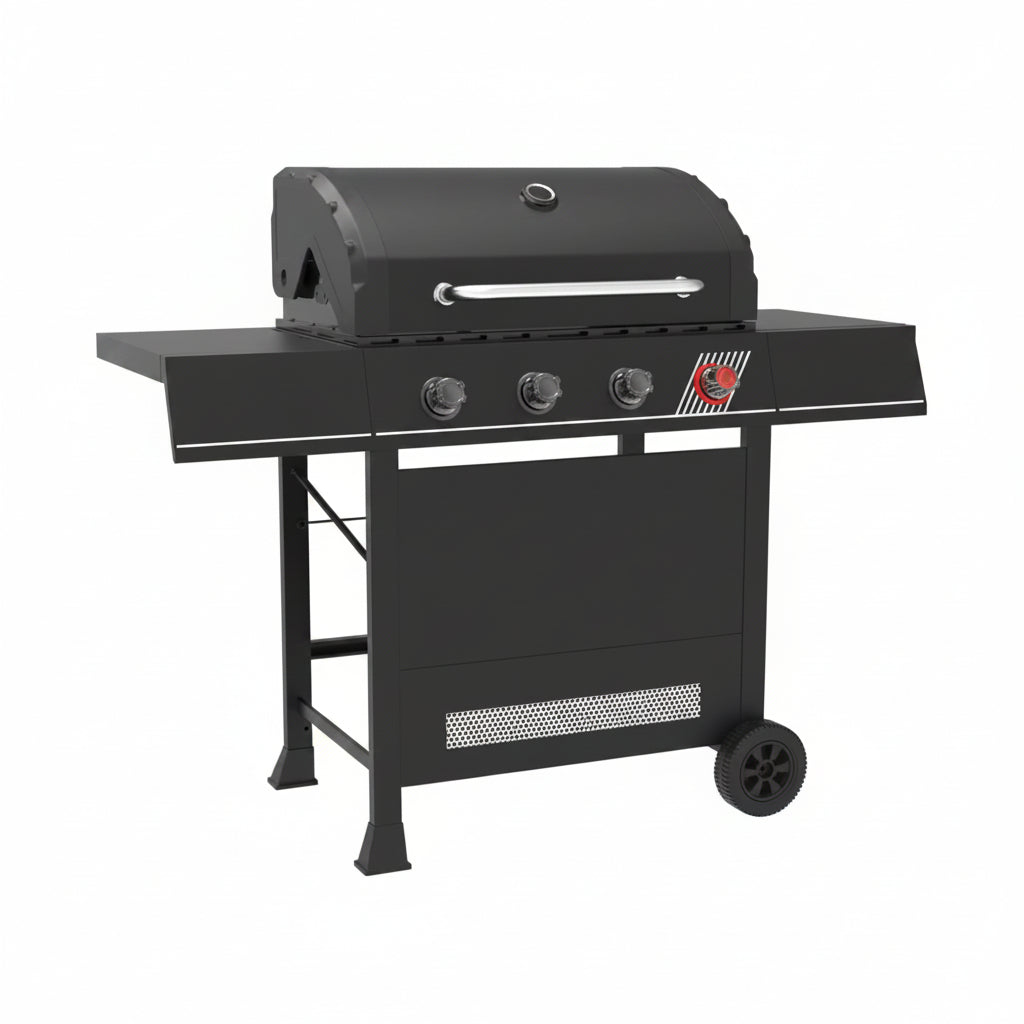 4-Burner Propane Gas Grill in Matte Black with Trivantage Multifunctional Cooking System