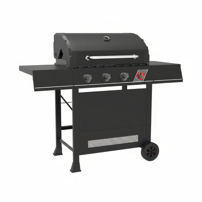 4-Burner Propane Gas Grill in Matte Black with Trivantage Multifunctional Cooking System