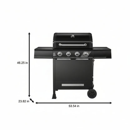 4-Burner Propane Gas Grill in Matte Black with Trivantage Multifunctional Cooking System